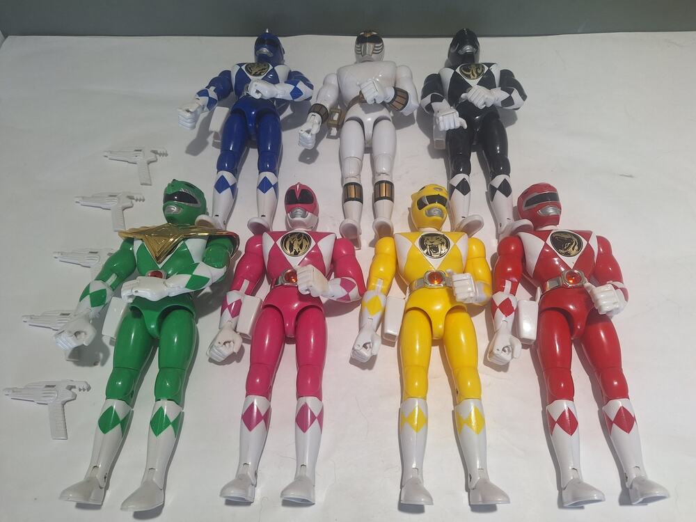 1993 Mighty Morphin Power Rangers 8" Articulated Action Figure Lot 7 White Green